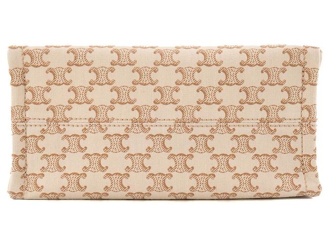 Cabas Céline CELINE - Thais Celine Shopper aus beigem Canvas und braunem Leder - Ansicht 4