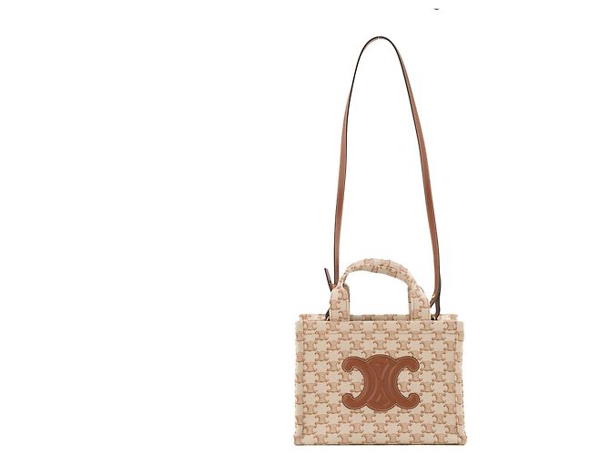 Cabas Céline CELINE - Thais Celine Shopper aus beigem Canvas und braunem Leder - Ansicht 5