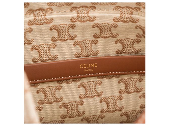 Cabas Céline CELINE - Thais Celine Shopper aus beigem Canvas und braunem Leder - Ansicht 6
