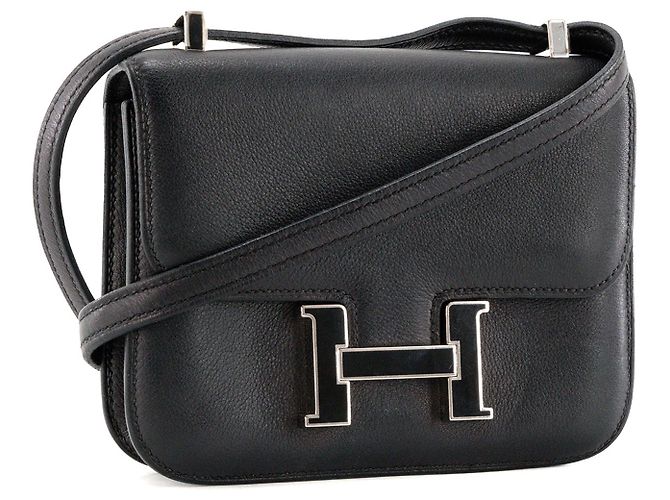 HERMÈS - Bolso de bandolera Constance 14 micro Hermès en piel swift negra Negro - vista 2