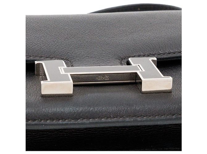 HERMÈS - Bolso de bandolera Constance 14 micro Hermès en piel swift negra Negro - vista 5