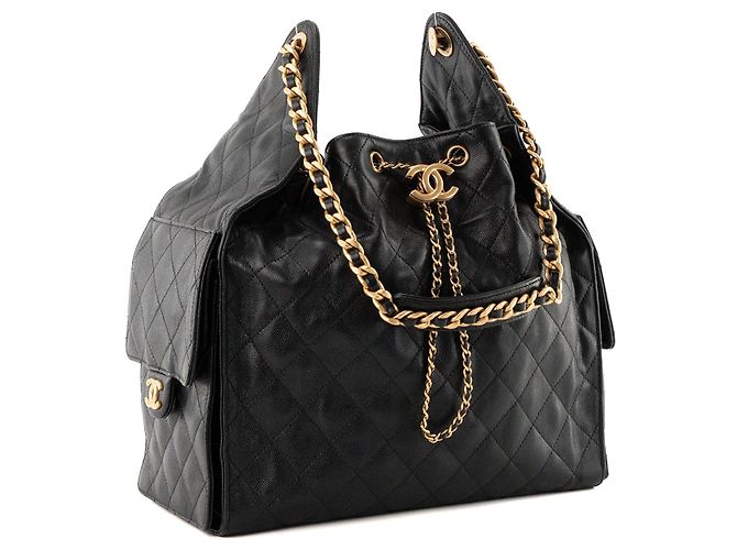 CHANEL - Borsa a tracolla Chanel 25 medium in pelle caviar nera Nero - vista 2