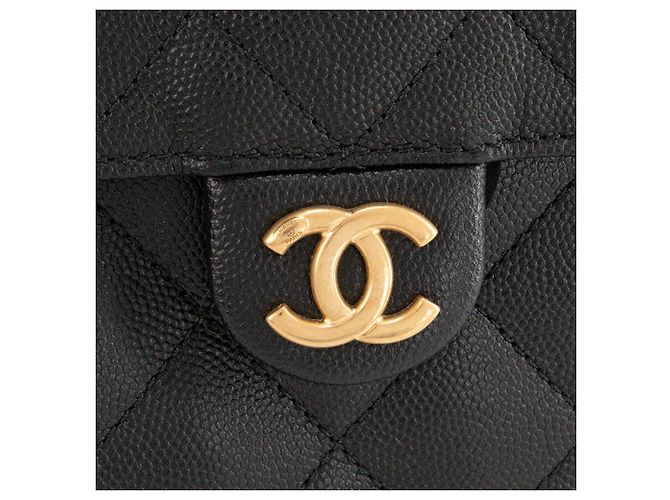 CHANEL - Borsa a tracolla Chanel 25 medium in pelle caviar nera Nero - vista 6