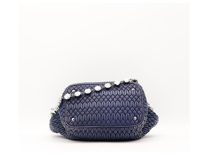 Miu Miu Matelassé Handtasche Blau - Ansicht 4