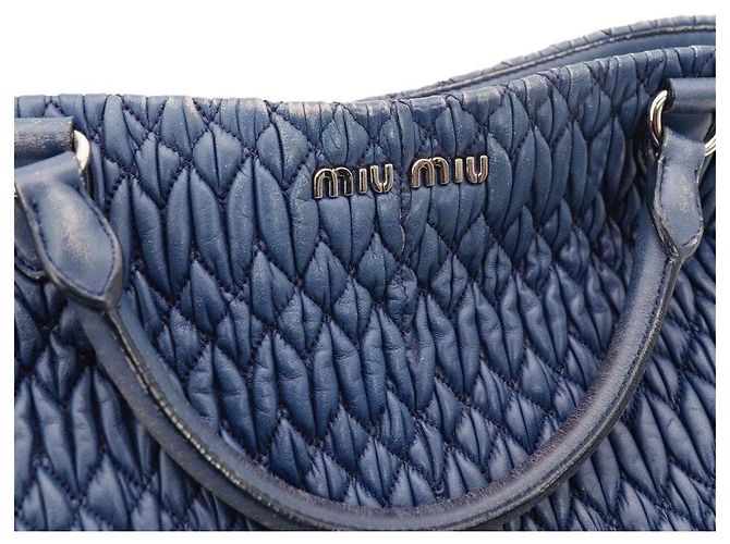 Miu Miu Matelassé Handtasche Blau - Ansicht 6