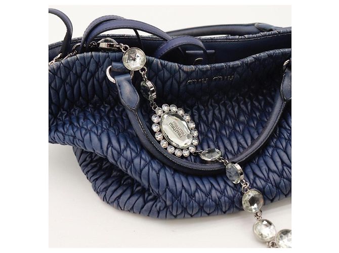 Miu Miu Matelassé Handtasche Blau - Ansicht 7