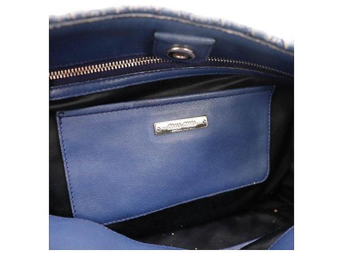 Miu Miu Matelassé Handtasche Blau - Ansicht 8