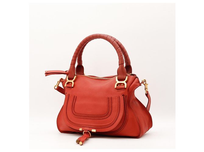Chloé Borsa Satchel Chloe Marcie Medium Rosso - vista 2