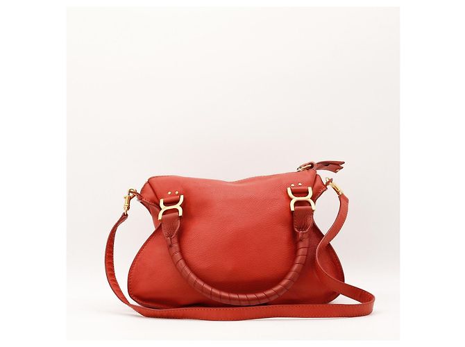 Chloé Borsa Satchel Chloe Marcie Medium Rosso - vista 3