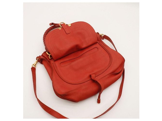 Chloé Borsa Satchel Chloe Marcie Medium Rosso - vista 7