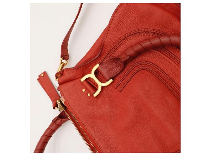 Chloé Borsa Satchel Chloe Marcie Medium Rosso - vista 8