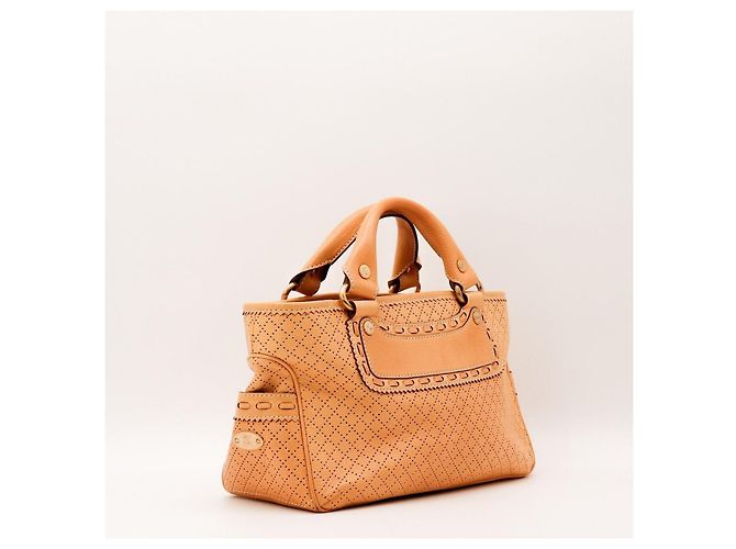 Céline Celine Beige Leather Perforated Handbag - view 4