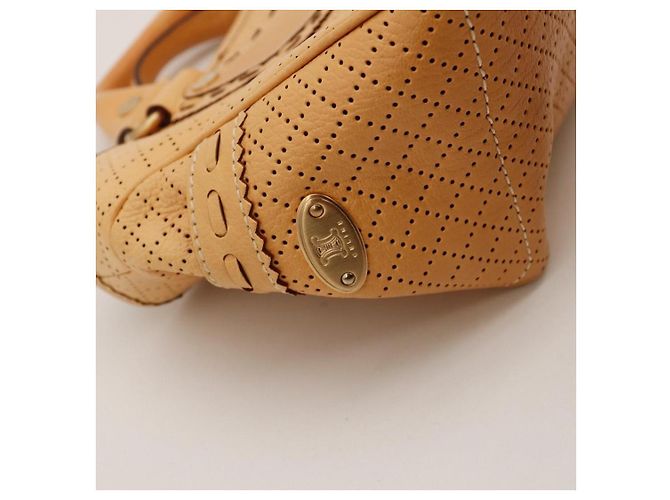 Céline Celine Beige Leather Perforated Handbag - view 7