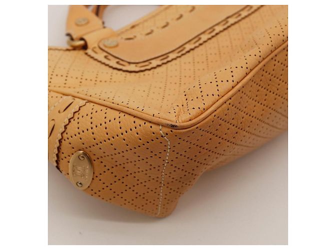 Céline Celine Beige Leather Perforated Handbag - view 8