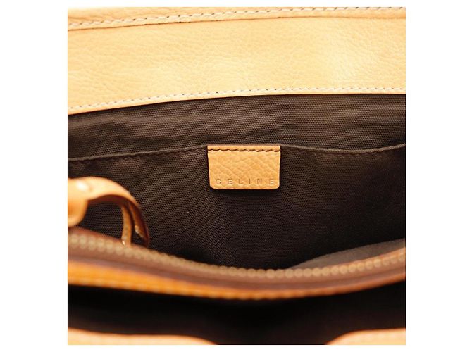 Céline Celine Beige Leather Perforated Handbag - view 9