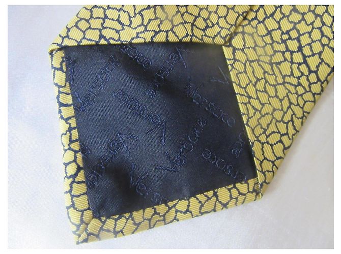 Gravata de seda Gianni Versace Amarelo Turquesa Azul escuro - vista 6