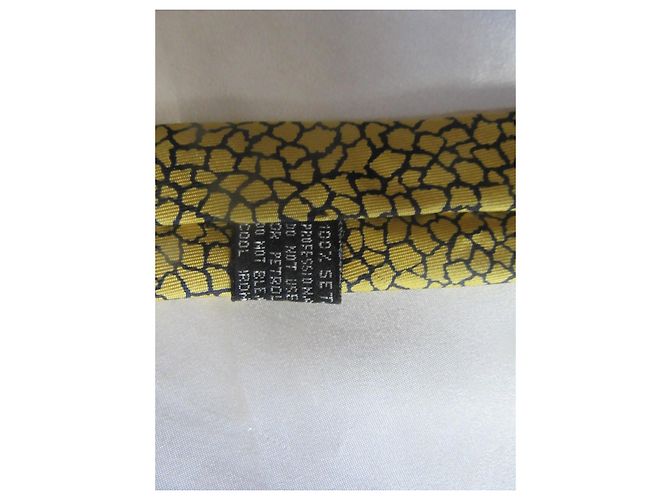 Gravata de seda Gianni Versace Amarelo Turquesa Azul escuro - vista 7