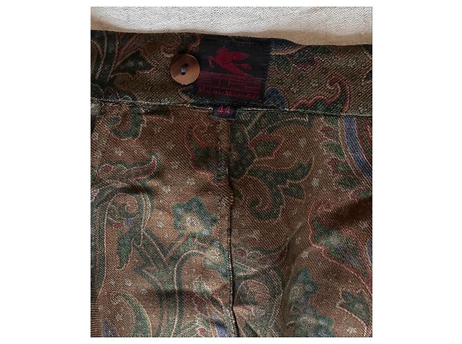 Falda Etro de lana marrón con estampado paisley Castaño Burdeos Verde oscuro Azul oscuro - vista 2