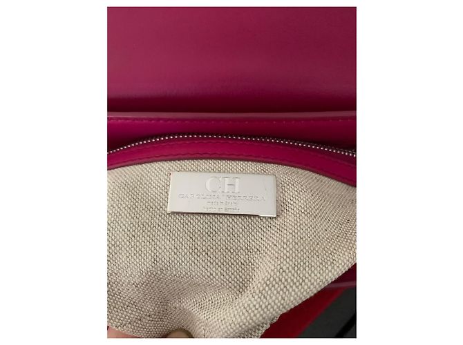 Sac à main Carolina Herrera CH Pink Leather Rose - vue 3
