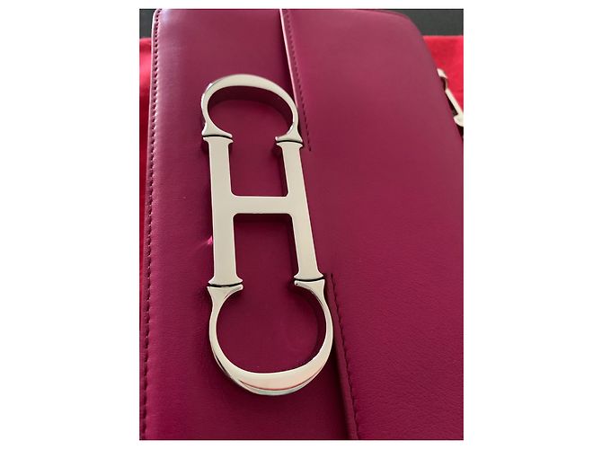Sac à main Carolina Herrera CH Pink Leather Rose - vue 5