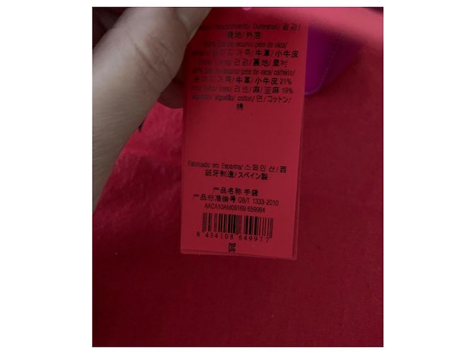 Sac à main Carolina Herrera CH Pink Leather Rose - vue 6
