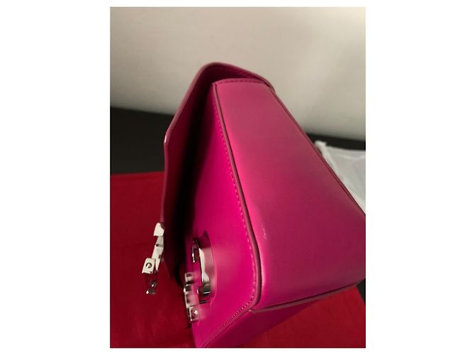 Sac à main Carolina Herrera CH Pink Leather Rose - vue 8