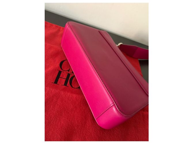 Sac à main Carolina Herrera CH Pink Leather Rose - vue 9