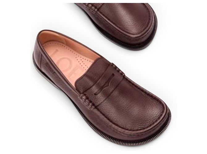Mocassini Loewe Campo Blaze in pelle marrone - vista 18
