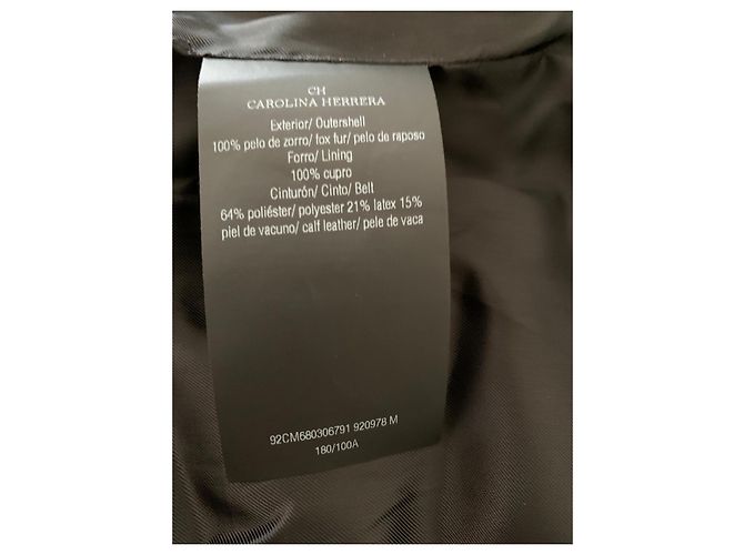 Chaleco de pelo negro Carolina Herrera con cinturón - vista 2