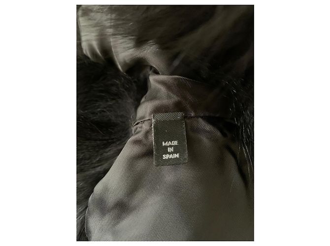 Chaleco de pelo negro Carolina Herrera con cinturón - vista 7