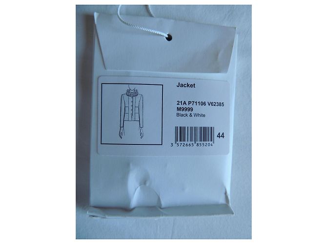 Chanel Tweedjacke Schwarz CC-Logo Perlen Größe 44 - Ansicht 16