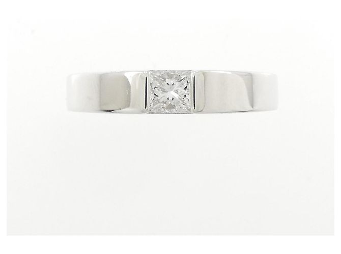 Bague Cartier Tank 750 Or Blanc Diamant Taille 10 Argenté - Ansicht 2
