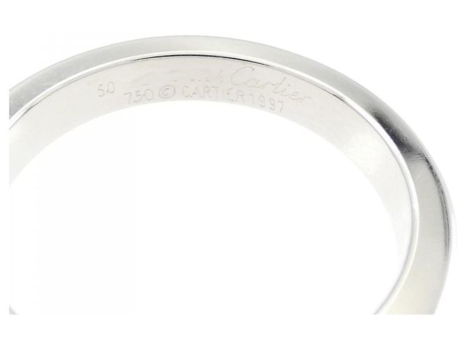 Bague Cartier Tank 750 Or Blanc Diamant Taille 10 Argenté - Ansicht 4