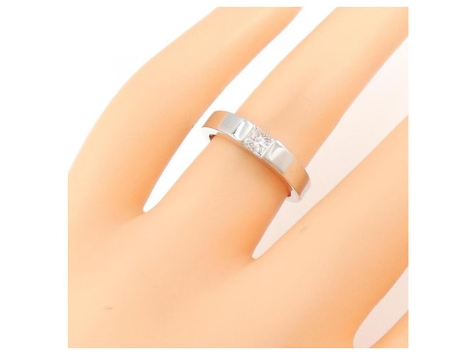 Bague Cartier Tank 750 Or Blanc Diamant Taille 10 Argenté - Ansicht 5