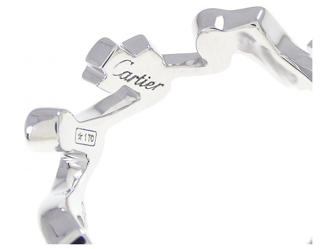 Cartier Signature 750 White Gold Ring Größe 8 Silber - Ansicht 4