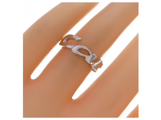 Cartier Signature 750 White Gold Ring Größe 8 Silber - Ansicht 5
