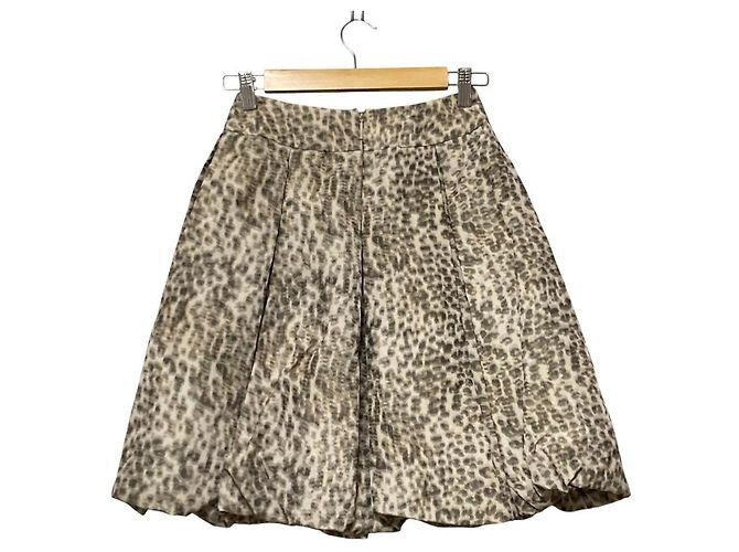 Autre Marque Minigonna Rene in tessuto italiano leopardato Beige - vista 3