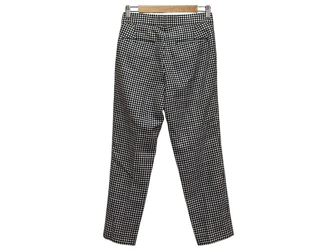 Autre Marque Calças Drawer em lã e seda com padrão gingham Azul - vista 2