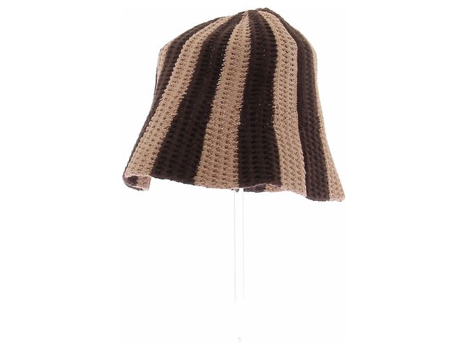 Fendi Chapéu bucket trançado castanho e bege Marrom - vista 2