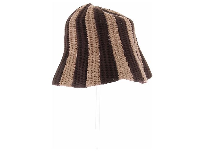 Fendi Chapéu bucket trançado castanho e bege Marrom - vista 3