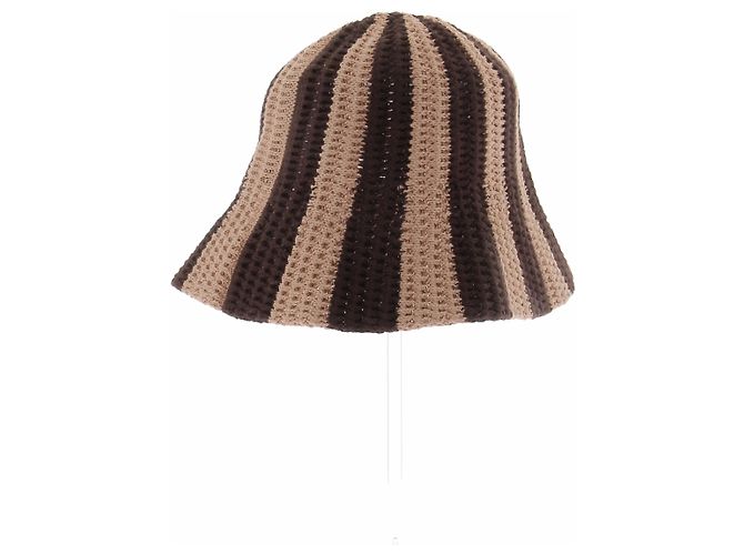 Fendi Chapéu bucket trançado castanho e bege Marrom - vista 4