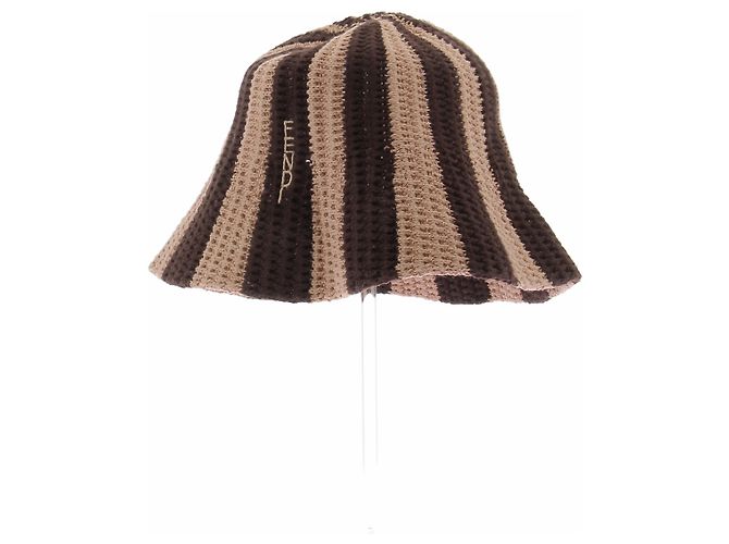 Fendi Chapéu bucket trançado castanho e bege Marrom - vista 5