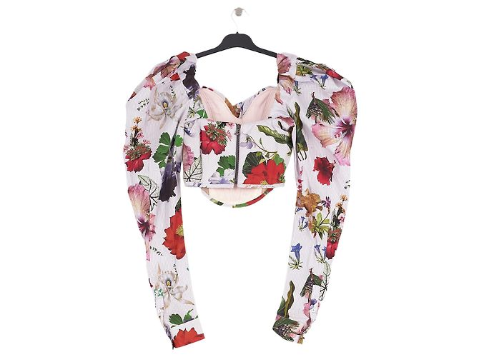 Top corto de algodón blanco con flores Vivienne Westwood - vista 4
