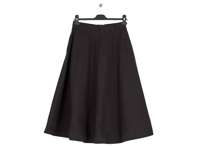 Autre Marque Falda acampanada negra de algodón ARKET Negro - vista 4