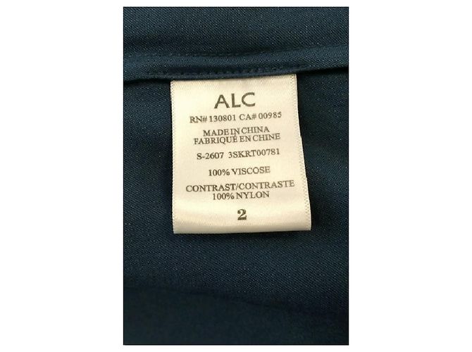 A.L.C Midirock in Petrolblau mit Spitzenbesatz - Ansicht 6