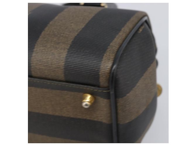FENDI Pecan Canvas Hand Bag PVC Black Brown - vista 16