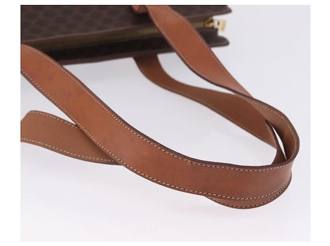 Céline CELINE Macadam Canvas Tote Bag PVC Leather Brown Gold - vista 10