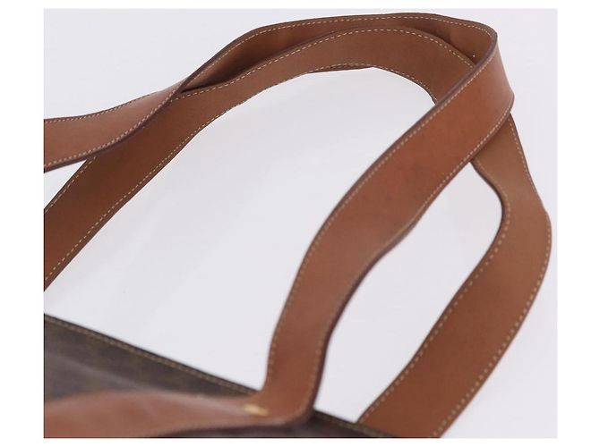 Céline CELINE Macadam Canvas Tote Bag PVC Leather Brown Gold - vista 11