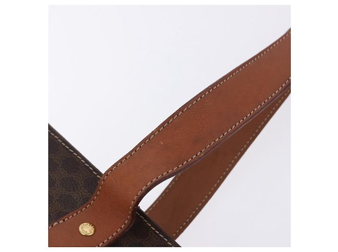 Céline CELINE Macadam Canvas Tote Bag PVC Leather Brown Gold - vista 13