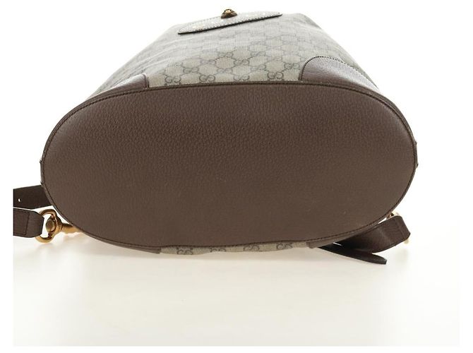 GUCCI GG Supreme Web Sherry Line Backpack PVC Beige Gold 473868 - vista 12